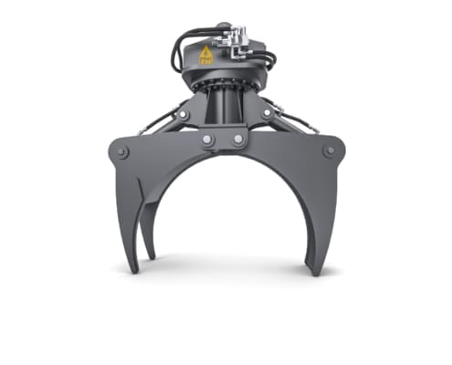 Railway Multi-Application Grapple – Front Angle Dymax Railway Multi-Application Grapple for tie and material handling, front view