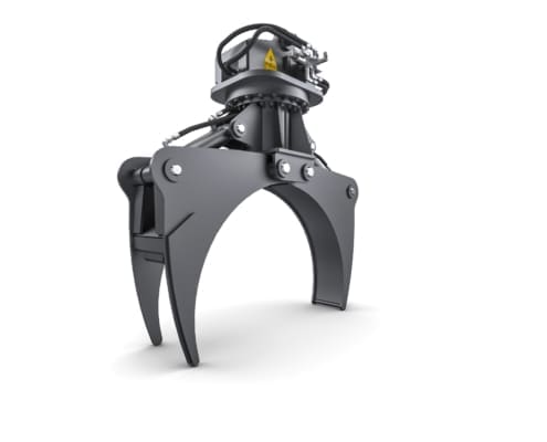 Railway Multi-Application Grapple – Angle View Dymax Railway Multi-Application Grapple for railway maintenance, angled view