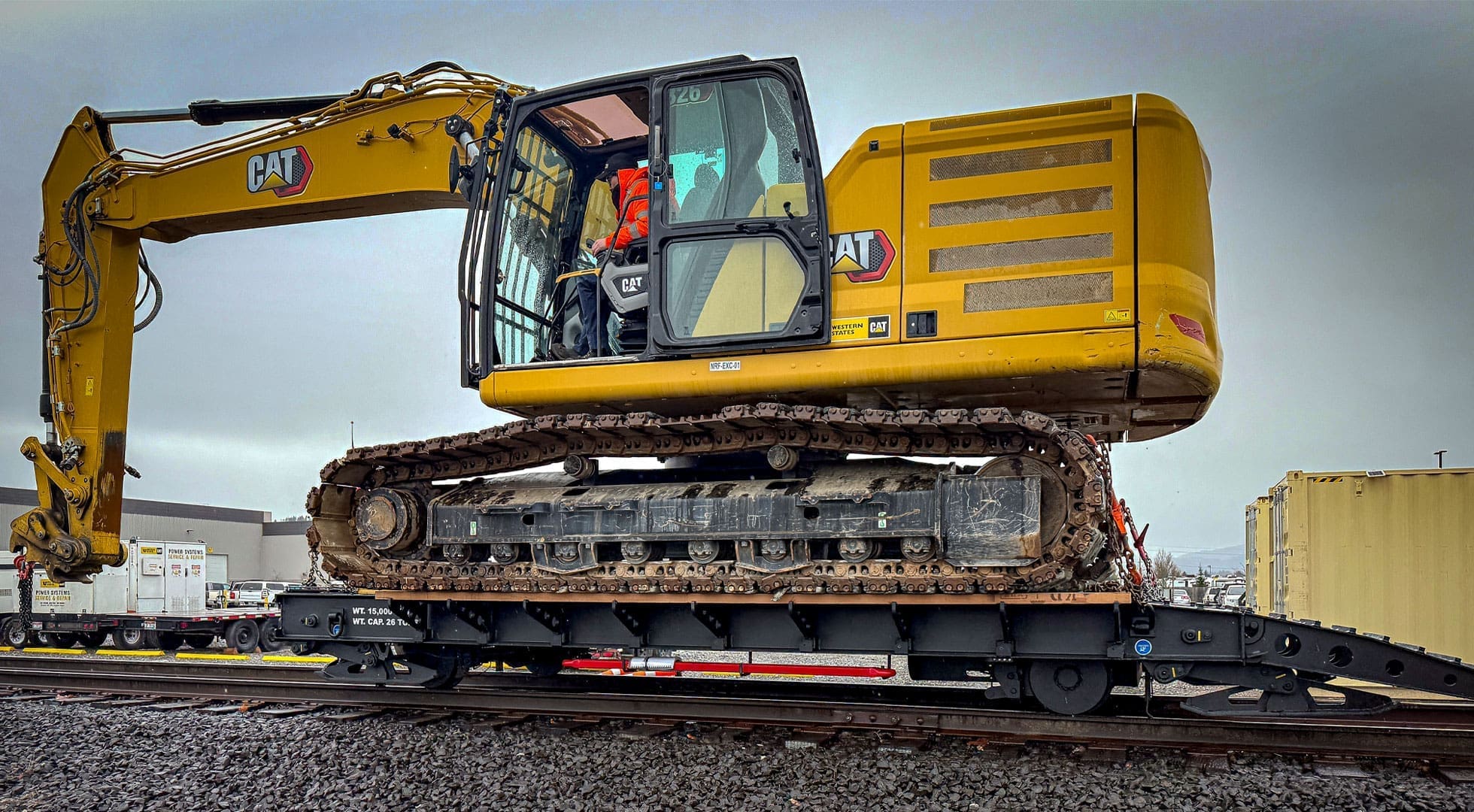 DymaxRail MPXE Excavator-Powered Rail Cart