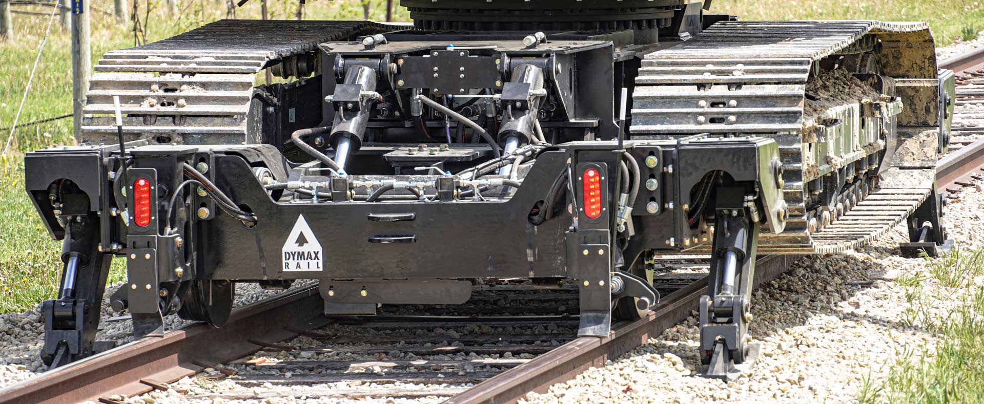 Low-profile stabilizer on the Rail Rider X2, run through the excavator’s standard travel controls