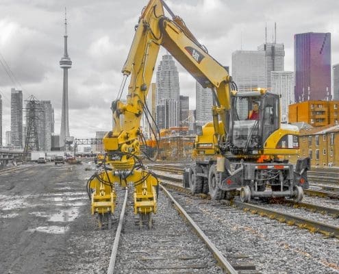 DymaxRail Series 67 four-motor ballast tamper attachment for high-output mainline track surfacing